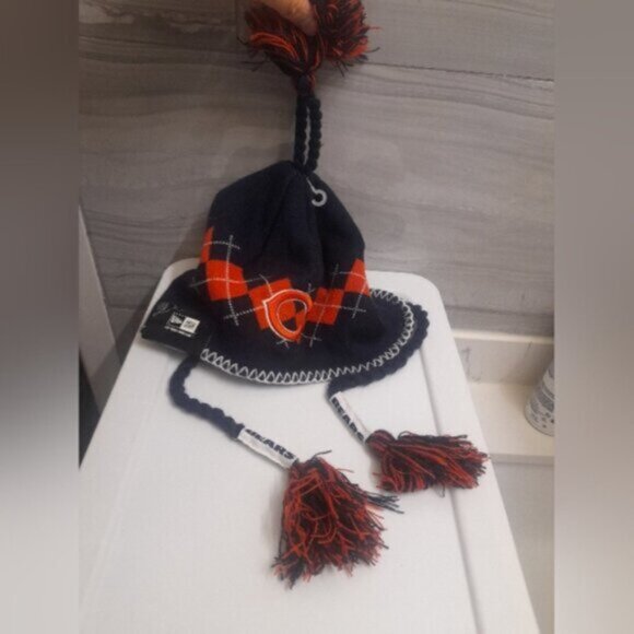 New Era - Winter Tassels Hat Team Bears NFL -One Size - Blue/Orange - Picture 3 of 13